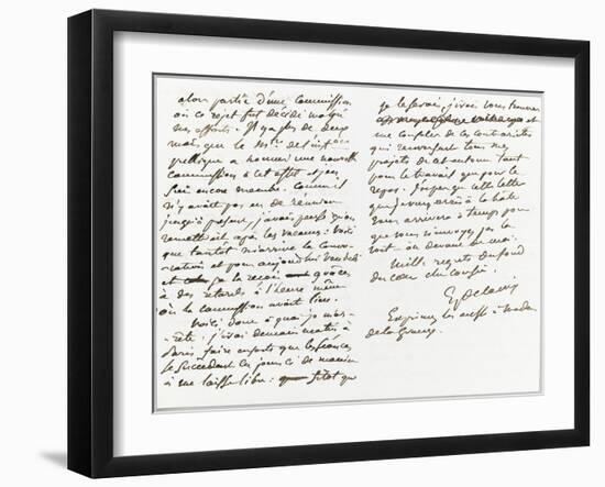 Lettre autographe signée à Berryer, Champrosay, vendredi soir Octobre 1861-Eugene Delacroix-Framed Giclee Print