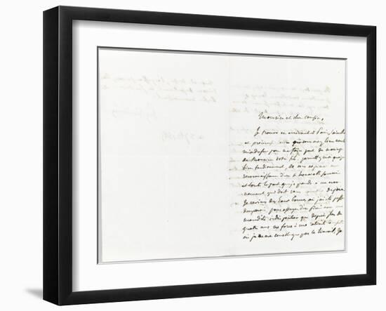 Lettre autographe signée Eugène Delacroix à P.A Berryer, 3 Septembre 1845-Eugene Delacroix-Framed Giclee Print