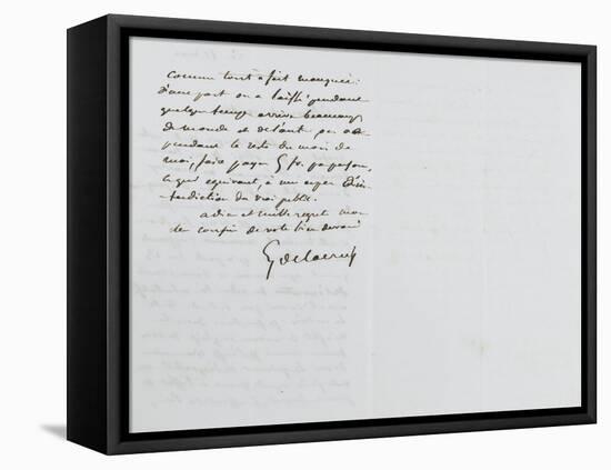Lettre autographe signée Eugène Delacroix à P.A Berryer, le 11 Mai 1855-Eugene Delacroix-Framed Premier Image Canvas