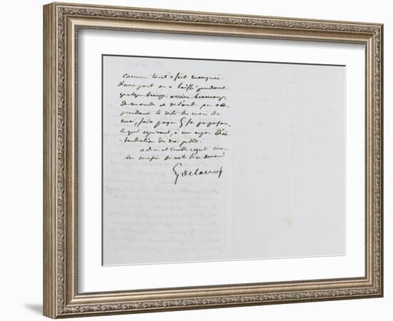 Lettre autographe signée Eugène Delacroix à P.A Berryer, le 11 Mai 1855-Eugene Delacroix-Framed Giclee Print