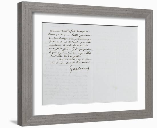 Lettre autographe signée Eugène Delacroix à P.A Berryer, le 11 Mai 1855-Eugene Delacroix-Framed Giclee Print