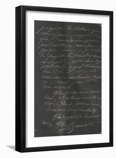 Lettre de Cézanne à Vollard ; Aix 9 janvier 1903 ; p.3-Paul Cézanne-Framed Giclee Print