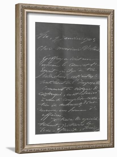 Lettre de Cézanne à Vollard ; Aix 9 janvier 1903; page 1-Paul Cézanne-Framed Giclee Print