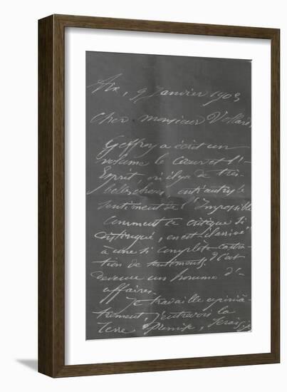 Lettre de Cézanne à Vollard ; Aix 9 janvier 1903; page 1-Paul Cézanne-Framed Giclee Print