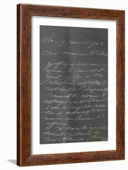 Lettre de Cézanne à Vollard ; Aix 9 janvier 1903; page 1-Paul Cézanne-Framed Giclee Print