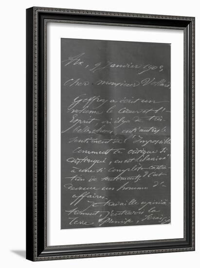 Lettre de Cézanne à Vollard ; Aix 9 janvier 1903; page 1-Paul Cézanne-Framed Giclee Print