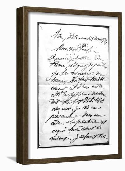 Lettre de Paul Cézanne à son fils-Paul Cézanne-Framed Giclee Print