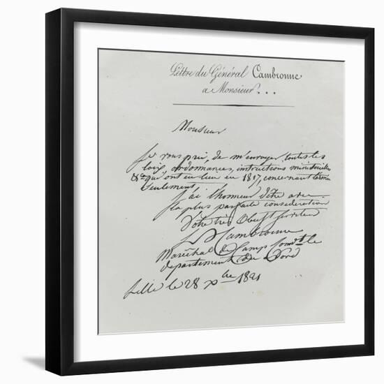 Lettre du général Cambronne-null-Framed Giclee Print