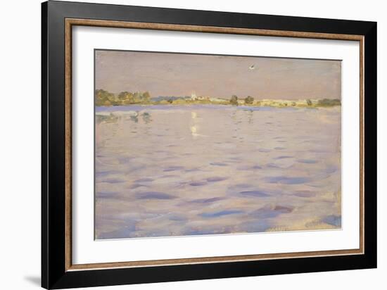 Letzte Sonnenstrahlen über dem See. 1898 - 99-Isaak Iljitsch Lewitan-Framed Giclee Print