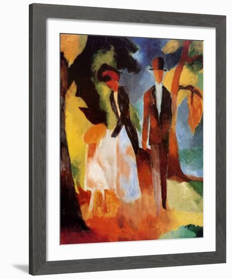 Leute am Blauen See-Auguste Macke-Framed Art Print