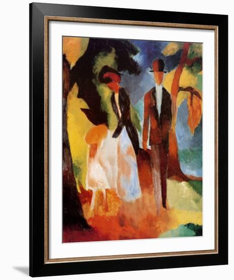 Leute am Blauen See-Auguste Macke-Framed Art Print