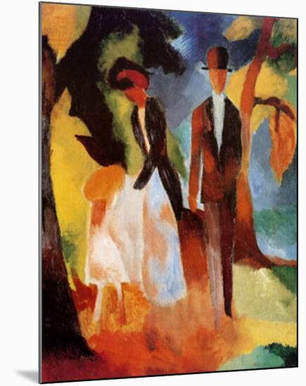 Leute am Blauen See-Auguste Macke-Mounted Art Print