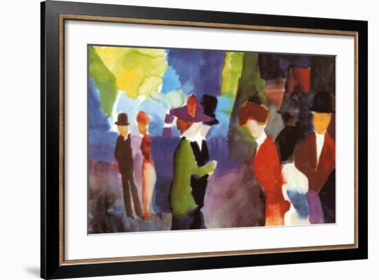 Leute Die Sich Begegnen-Auguste Macke-Framed Art Print