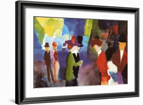 Leute Die Sich Begegnen-Auguste Macke-Framed Art Print