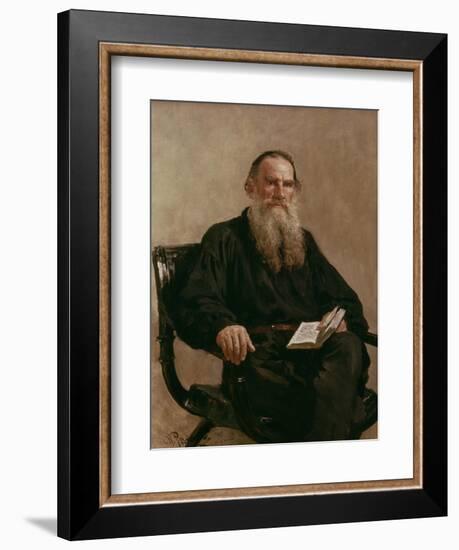 Lev Tolstoy (1828-1810) 1887-Ilya Efimovich Repin-Framed Giclee Print