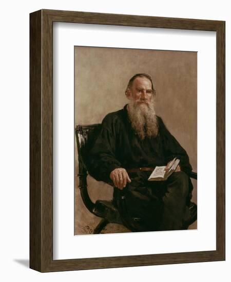 Lev Tolstoy (1828-1810) 1887-Ilya Efimovich Repin-Framed Premium Giclee Print