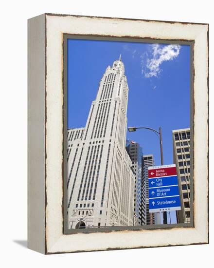 Leveque Tower and Road Signs, Columbus, Ohio, United States of America, North America-Richard Cummins-Framed Premier Image Canvas