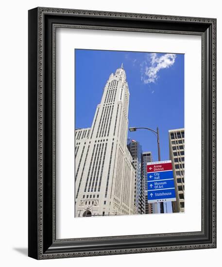 Leveque Tower and Road Signs, Columbus, Ohio, United States of America, North America-Richard Cummins-Framed Photographic Print