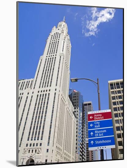 Leveque Tower and Road Signs, Columbus, Ohio, United States of America, North America-Richard Cummins-Mounted Photographic Print
