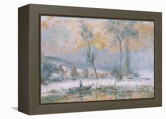 Lever du Soleil, par la Neige, sur L'Etang de Chalon-Moulineux-Albert Charles Lebourg-Framed Premier Image Canvas