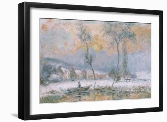 Lever du Soleil, par la Neige, sur L'Etang de Chalon-Moulineux-Albert Charles Lebourg-Framed Giclee Print