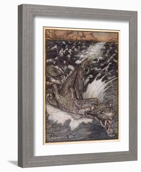 Leviathan-Arthur Rackham-Framed Art Print