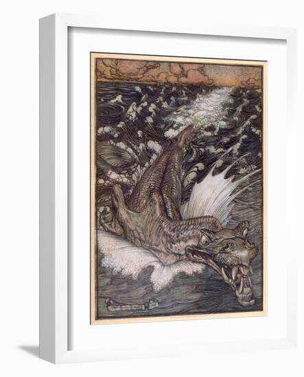 Leviathan-Arthur Rackham-Framed Art Print