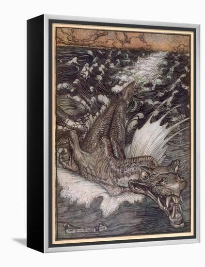 Leviathan-Arthur Rackham-Framed Stretched Canvas