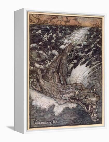 Leviathan-Arthur Rackham-Framed Stretched Canvas