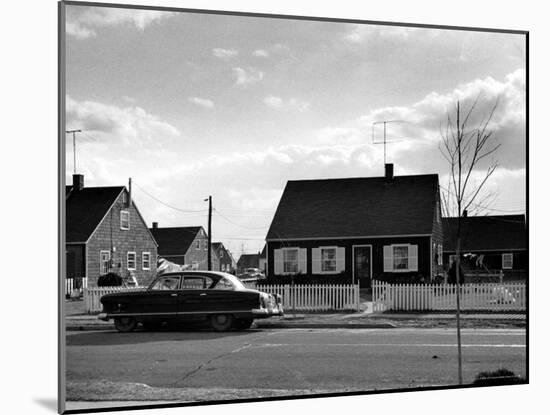 Levittown House and Nash Auto Belonging to Aircraft Worker Peggy Brown, Husband Ralph and Family-Walker Evans-Mounted Photographic Print