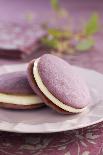 Two Lavender Whoopie Pies on a Plate-Lew Robertson-Photographic Print