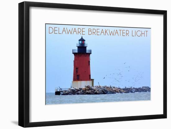 Lewes, Delaware - Cape Henlopen Lighthouse Day-Lantern Press-Framed Art Print