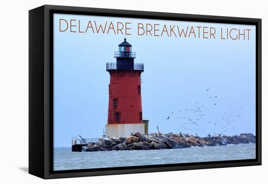 Lewes, Delaware - Cape Henlopen Lighthouse Day-Lantern Press-Framed Stretched Canvas