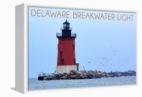 Lewes, Delaware - Cape Henlopen Lighthouse Day-Lantern Press-Framed Stretched Canvas