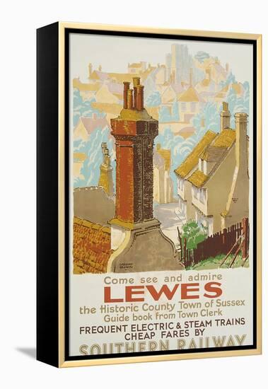 Lewes, Poster Advertising Southern Railway-Gregory Brown-Framed Premier Image Canvas