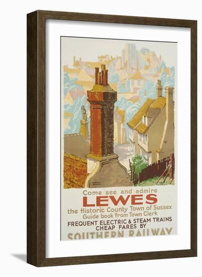 Lewes, Poster Advertising Southern Railway-Gregory Brown-Framed Giclee Print