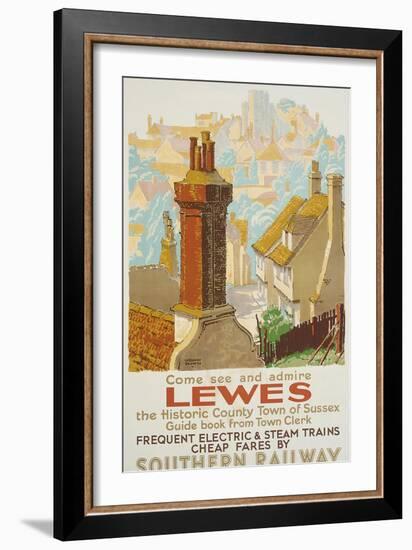 Lewes, Poster Advertising Southern Railway-Gregory Brown-Framed Giclee Print