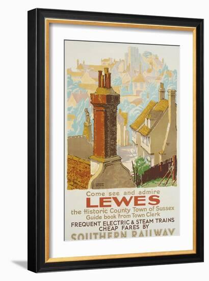 Lewes, Poster Advertising Southern Railway-Gregory Brown-Framed Giclee Print