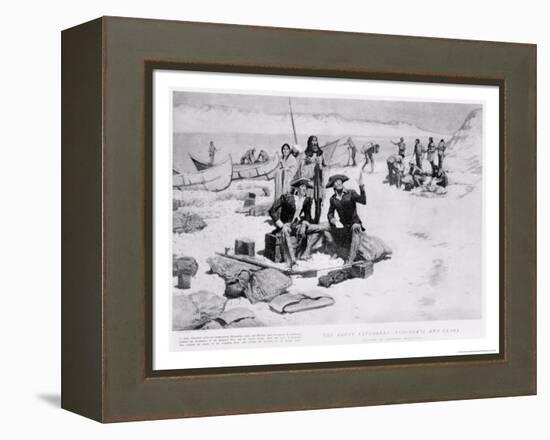 Lewis and Clark at the Mouth of the Columbia River, 1805, from "Collier's Magazine," May 12th 1906-Frederic Sackrider Remington-Framed Premier Image Canvas