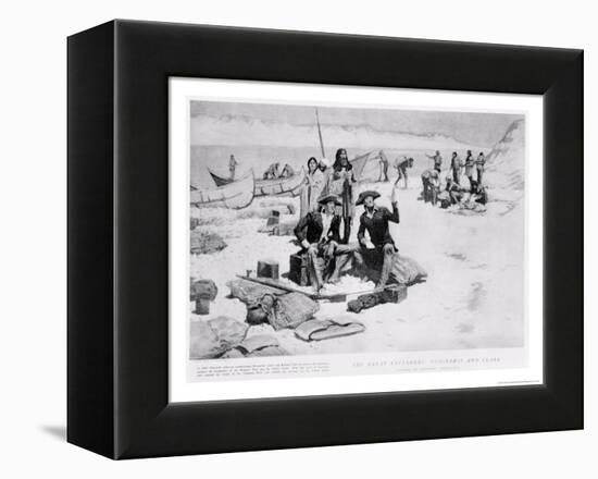 Lewis and Clark at the Mouth of the Columbia River, 1805, from "Collier's Magazine," May 12th 1906-Frederic Sackrider Remington-Framed Premier Image Canvas