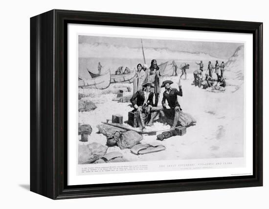 Lewis and Clark at the Mouth of the Columbia River, 1805, from "Collier's Magazine," May 12th 1906-Frederic Sackrider Remington-Framed Premier Image Canvas