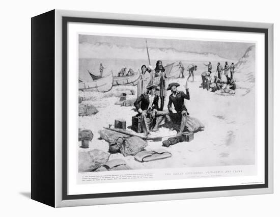 Lewis and Clark at the Mouth of the Columbia River, 1805, from "Collier's Magazine," May 12th 1906-Frederic Sackrider Remington-Framed Premier Image Canvas