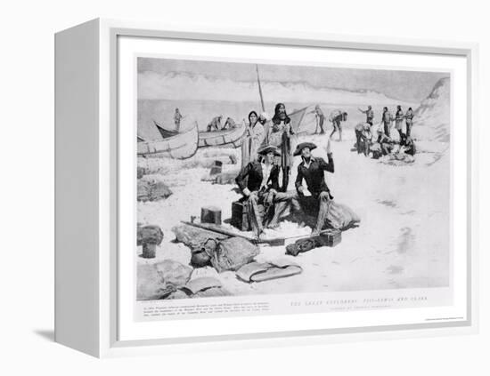 Lewis and Clark at the Mouth of the Columbia River, 1805, from "Collier's Magazine," May 12th 1906-Frederic Sackrider Remington-Framed Premier Image Canvas