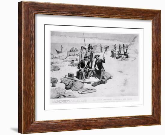 Lewis and Clark at the Mouth of the Columbia River, 1805, from "Collier's Magazine," May 12th 1906-Frederic Sackrider Remington-Framed Giclee Print