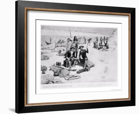 Lewis and Clark at the Mouth of the Columbia River, 1805, from "Collier's Magazine," May 12th 1906-Frederic Sackrider Remington-Framed Giclee Print