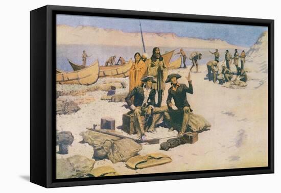 Lewis and Clark at the Mouth of the Columbia River, 1805, from 'Collier's Magazine', May 12th 1906-Frederic Sackrider Remington-Framed Premier Image Canvas