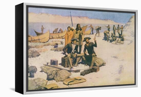 Lewis and Clark at the Mouth of the Columbia River, 1805, from 'Collier's Magazine', May 12th 1906-Frederic Sackrider Remington-Framed Premier Image Canvas