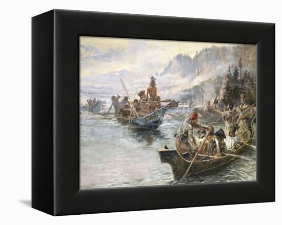 Lewis and Clark on the Lower Columbia-Charles Marion Russell-Framed Stretched Canvas