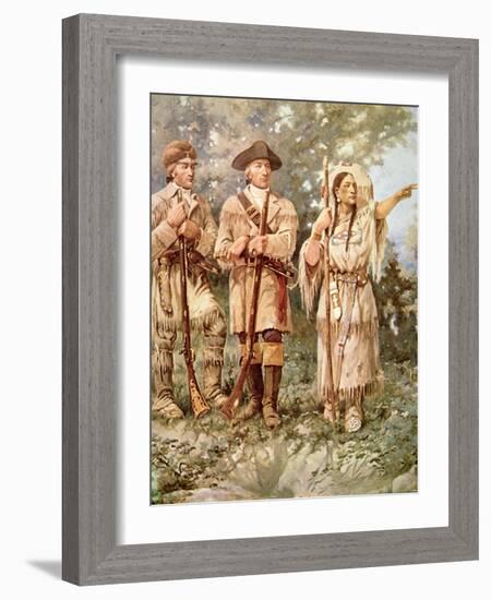 Lewis and Clark with Sacagawea-Edgar Samuel Paxson-Framed Giclee Print