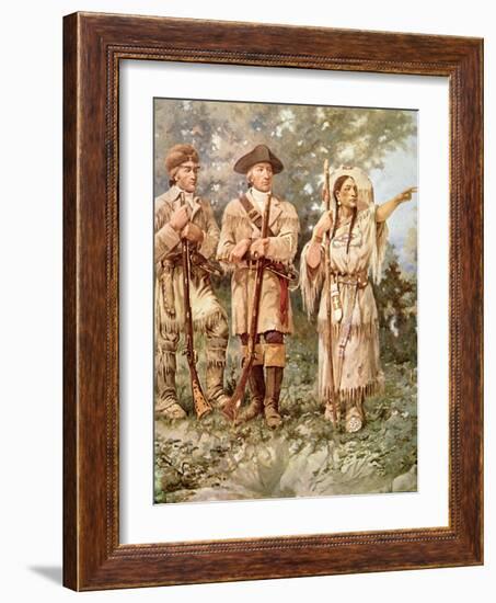 Lewis and Clark with Sacagawea-Edgar Samuel Paxson-Framed Giclee Print